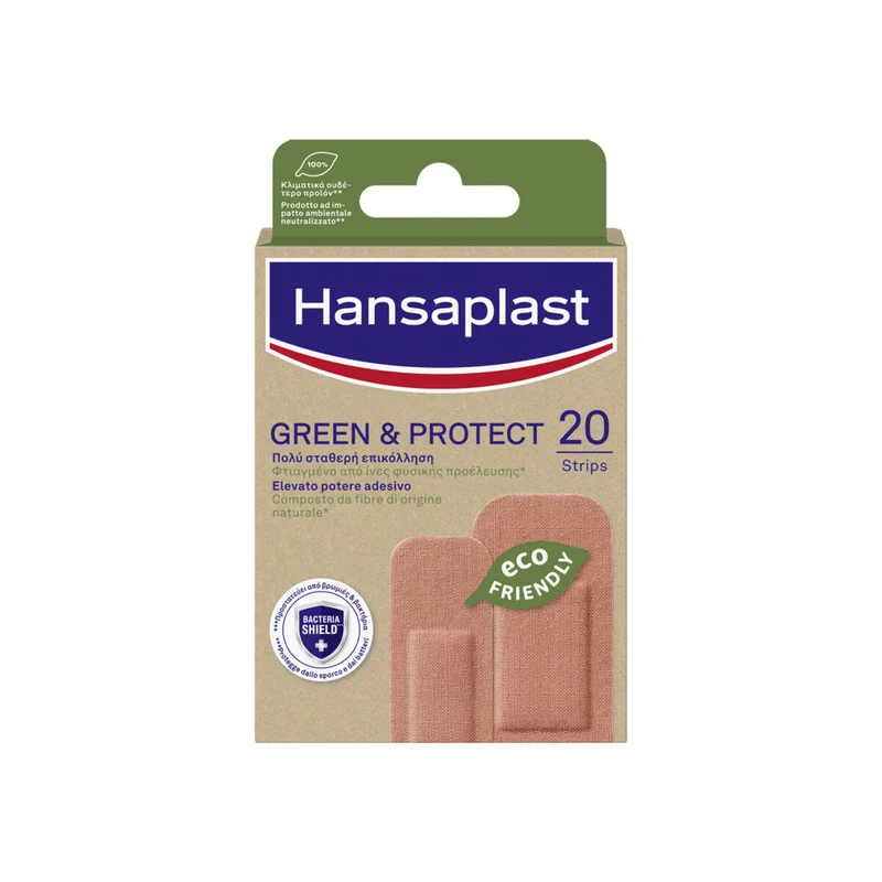Hansaplast Cerotti Green & Protect Impermeabili E Sostenibili 2 Formati 20 Pezzi