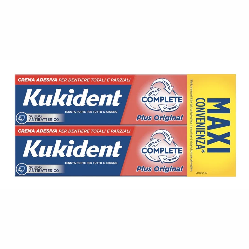 Kukident Complete Plus Original Crema Adesiva 2x65g