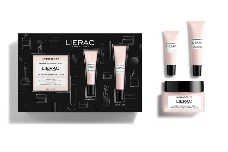 Lierac Cofanetto Hydragenist Viso Reidratante Pelle Secca 50ml+Siero Viso Reidratante 15 ml+Trattamento Occhi 7,5ml