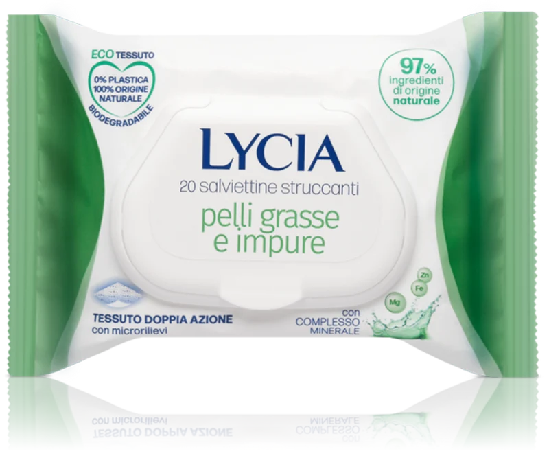 Lycia 20 Salviette Struccanti Pelli Grasse E Impure