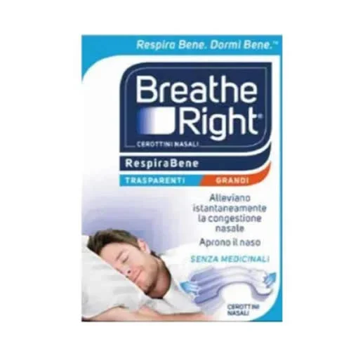 CEROTTI NASALI BREATHE RIGHT TRASPARENTI GRANDI 30 PEZZI