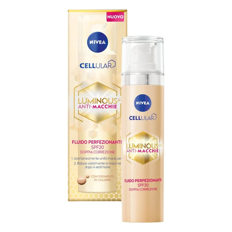 Nivea Cellular Luminous630 Anti-macchie Fluido Perfezionante Crema Viso Colorata Spf20 40ml