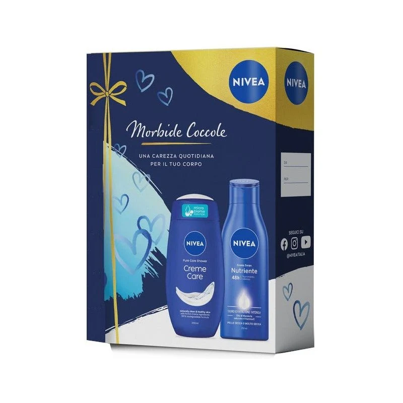 Nivea Cofanetto Bagnoschiuma Creme Care 250ml + Crema Corpo Nutriente 250ml