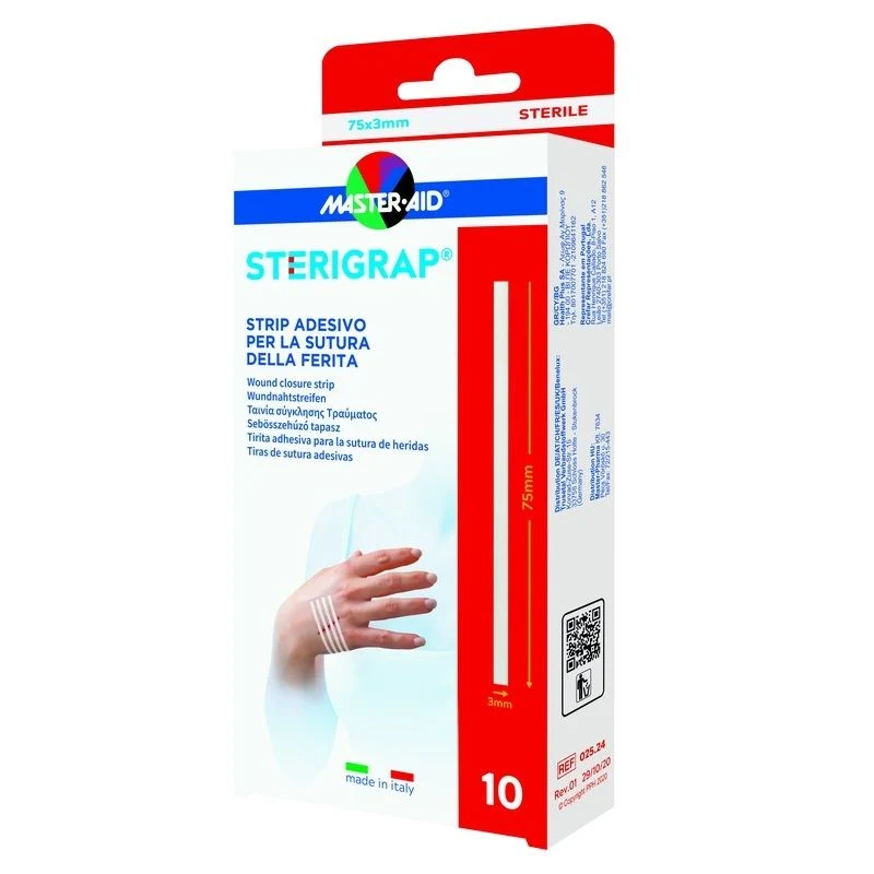 Master Aid Sterigrap strip adesivo per la sutura della ferita 75x3mm 10 pezzi