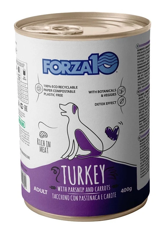 Forza10 Adult Maintenance Cibo Umido Con Tacchino/Pastinaca/Carote Cani Adulti Barattolo 400g