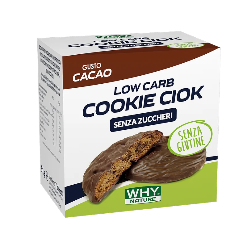 Why Nature Low Carb Cookie Ciok Biscotti Gusto Cacao 7 Pezzi Monoporzione