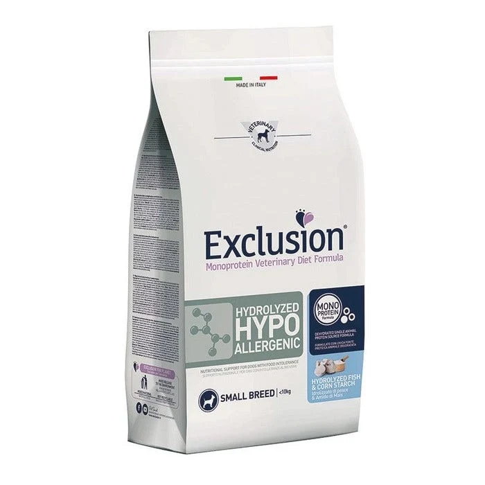 Exclusion Monoprotein Veterinary Diet Hydrolized Hypoallergenic Crocchette Pesce/Mais Cani Sacco 2kg