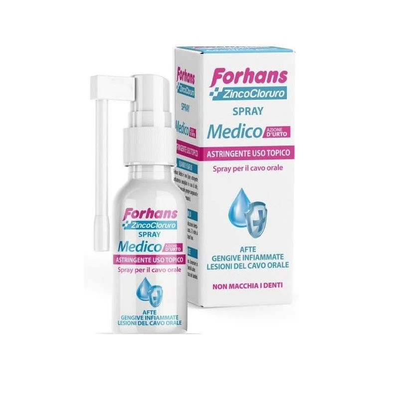 Forhans ZincoCloruro Spray Medico Azione Urto per il benessere del cavo orale 40ml