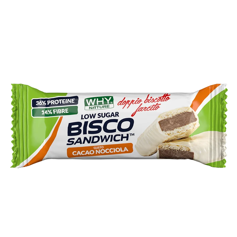 Why Nature Bisco Sandwich biscotto proteico gusto cacao e nocciola 45g