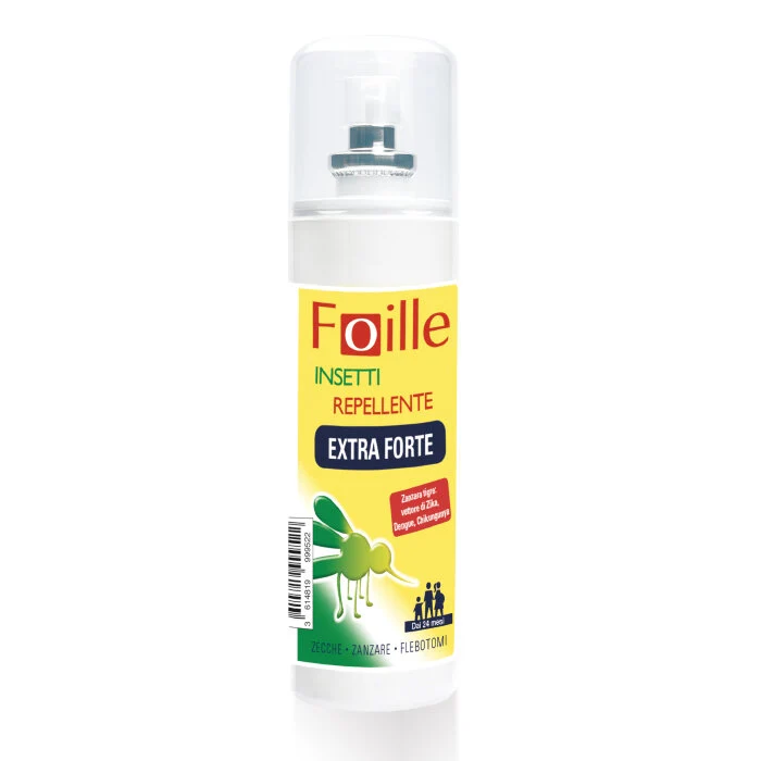Foille Insetti Repellente Extra Forte Deet 50%, Spray anti zanzare, zecche e flebotomi 100ml