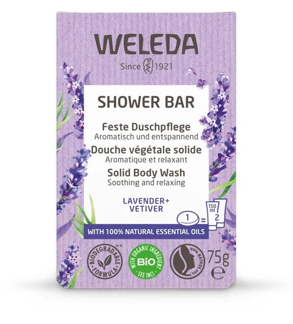 Weleda Shower Bar Saponetta Bagno Doccia Alla Lavanda E Vetiver 75g