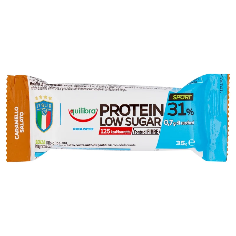 Equilibra Protein Low Sugar Barretta Caramello Salato 35g