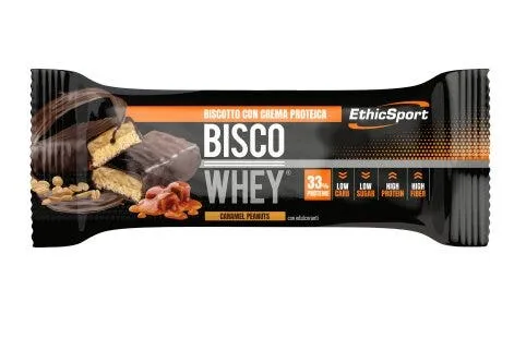 EthicSport Bisco Whey High Protein Barretta Caramel & Peanuts 40g