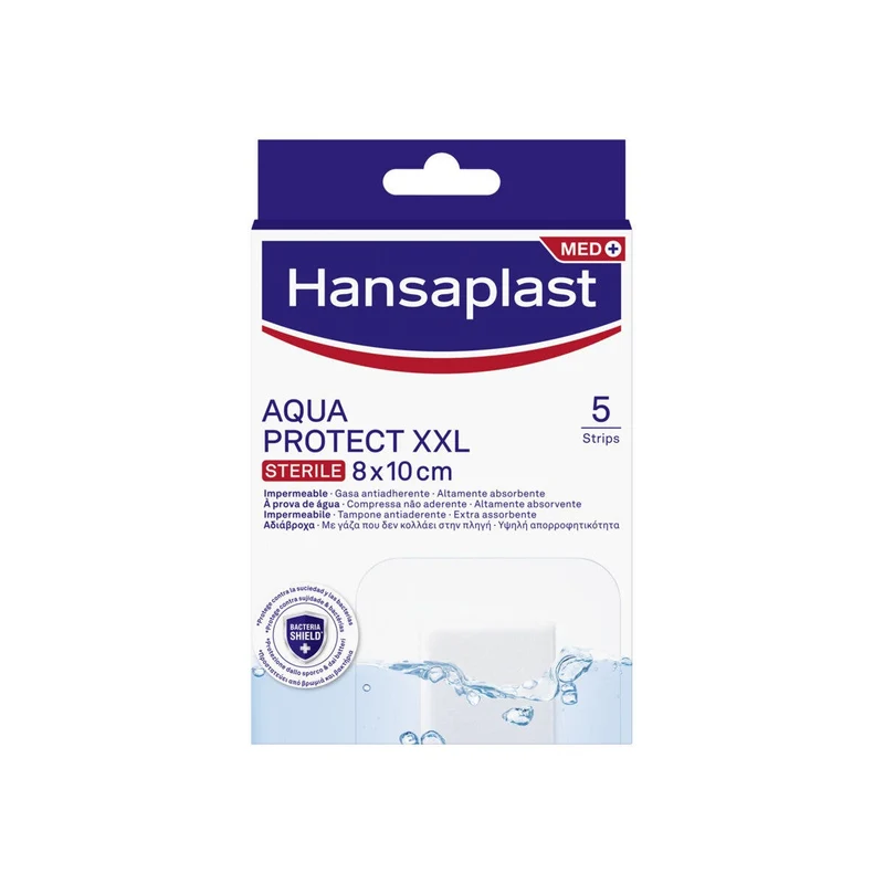Hansaplast Cerotti Aqua Protect XXL Impermeabili Per Grandi Ferite 8x10cm 5 Pezzi