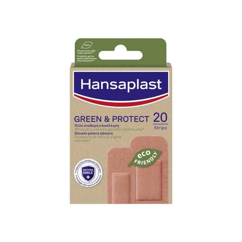 Hansaplast Cerotti Green & Protect Impermeabili E Sostenibili 2 Formati 20 Pezzi