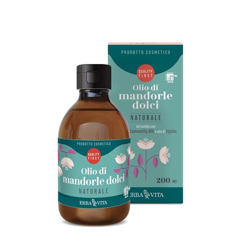 Erba Vita Olio Di Mandorle Dolci Naturale Prodotto Cosmetico Corpo 200ml