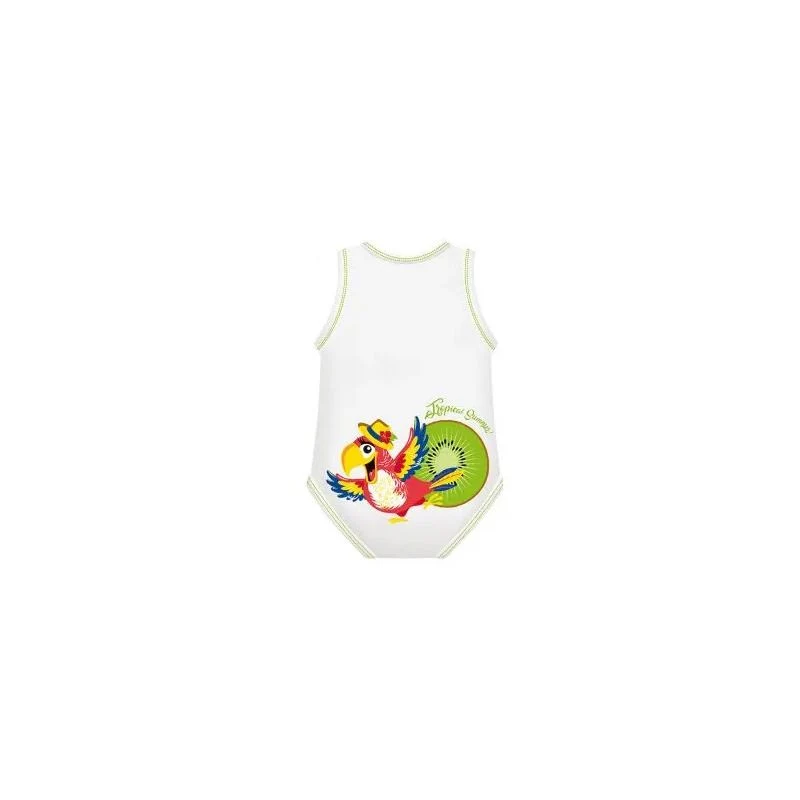 J Bimbi Body Neonato 0-36 mesi in fresco cotone biologico fantasia Pappagallo