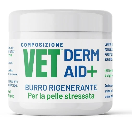 Composizione Vet Derm Aid+ Burro Rigenerante Pelle Stressata Per Animali 200ml