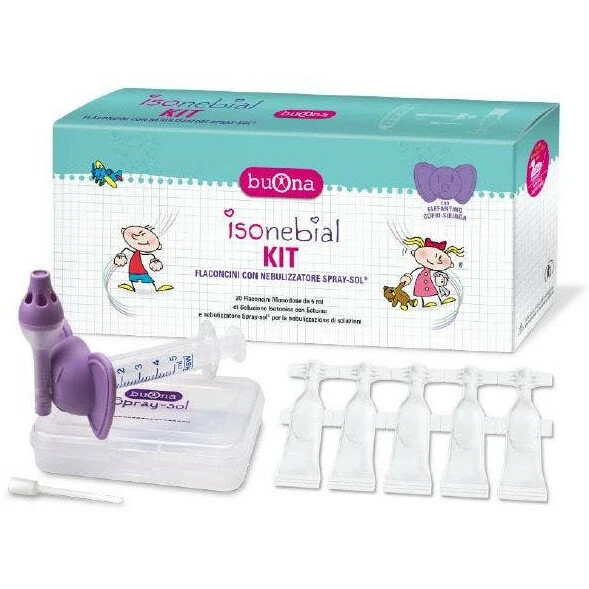 Buona Isonebial Kit nebulizzatore spray-sol +20 flaconcini da 5ml