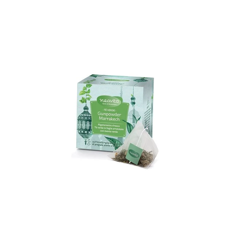 Neavita tè verde Gunpowder Marrakech 15 filtri scrigno