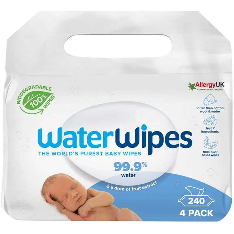Waterwipes Salviette Neonato Biodegradabili 240 Pezzi