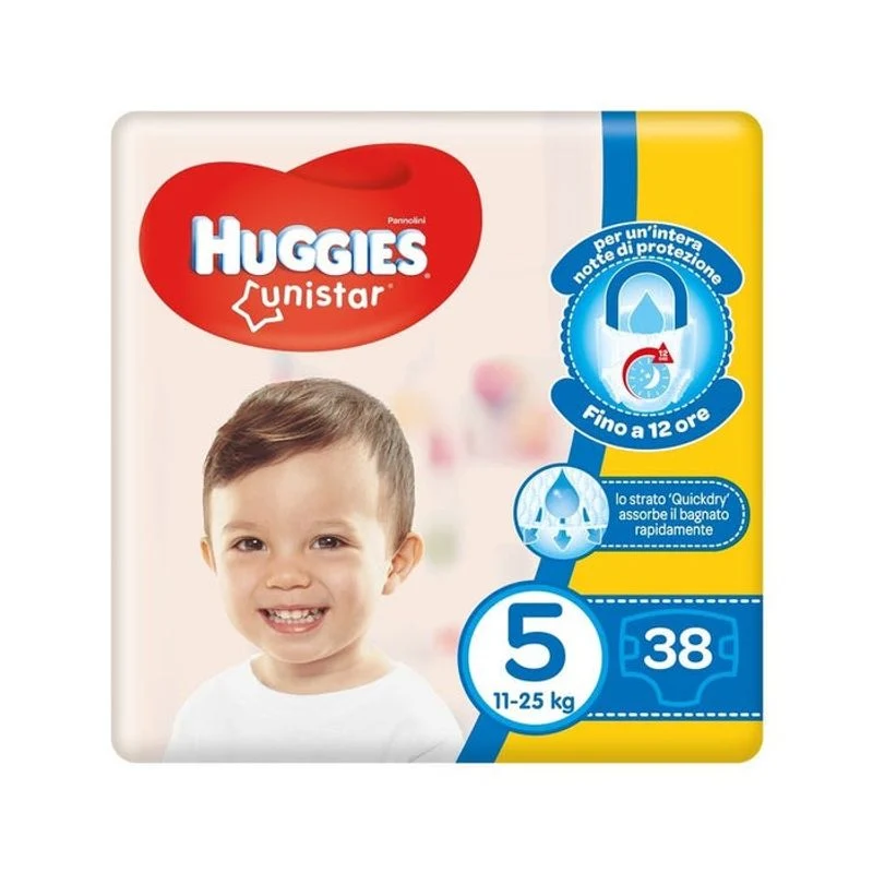 Huggies Unistar Pannolini Taglia 5 Grande 38 Pezzi