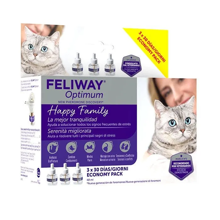 Feliway Optimum Ricarica Diffusore 3x48ml Anti-stress Gatti