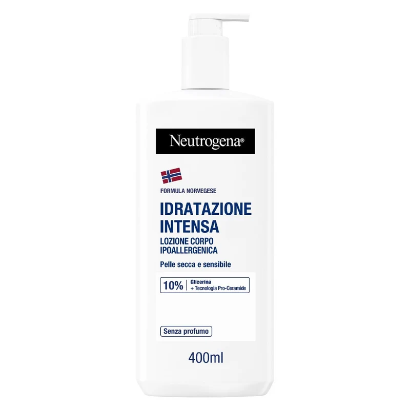 Neutrogena Crema Corpo Idratante Intensa Non profumata per Pelle Secca e Sensibile con Formula Norvegese 400ml
