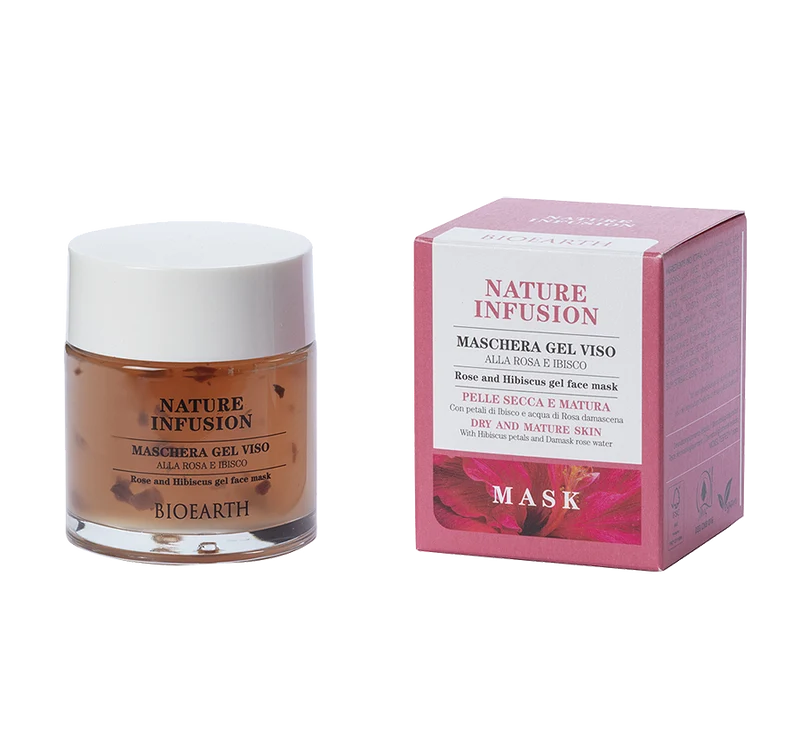 Bioearth Maschera Gel VisoRosa E Ibisco 100ml