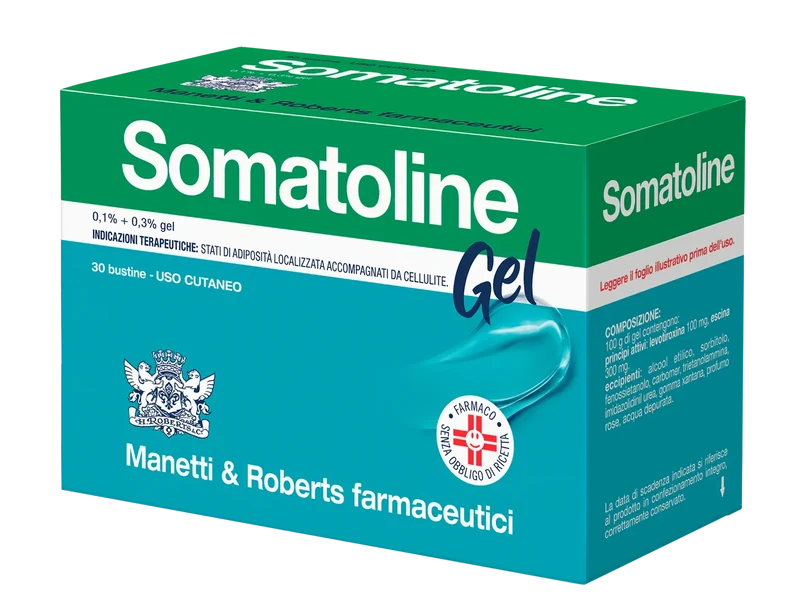 SOMATOLINE 0,1% + 0,3% GEL 30 BUSTINE IN CARTA/AL/PE DA 10 G