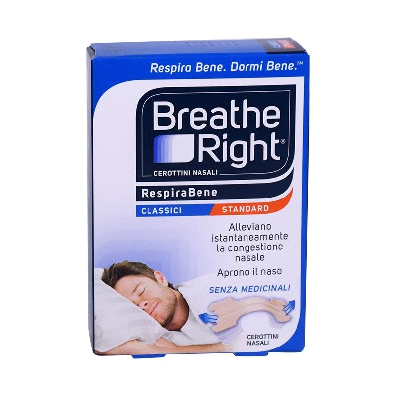 Breathe Right Classic cerottini nasali senza medicinali misura standard 10 pezzi