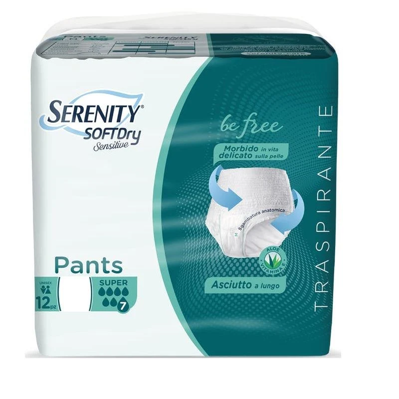 Serenity Soft Dry Sensitive Pants Super Taglia L 12 Pezzi