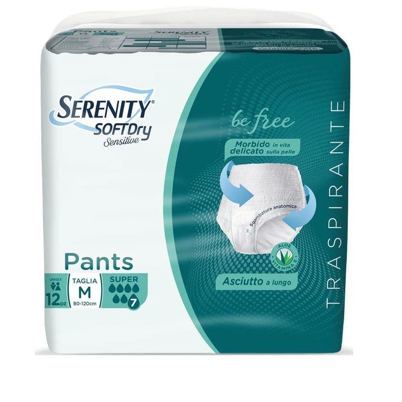 Serenity Soft Dry Sensitive Pants Super Taglia M 12 Pezzi