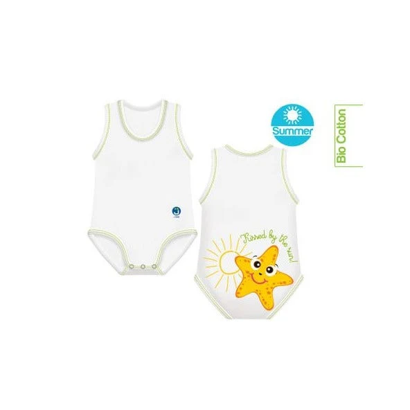J Bimbi Body Neonato Senza Maniche In Cotone Bio 0-36 Mesi Stella Marina
