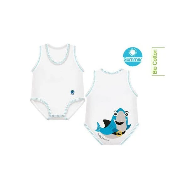 J Bimbi Body Neonato Senza Maniche In Cotone Bio 0-36 Mesi Squalo