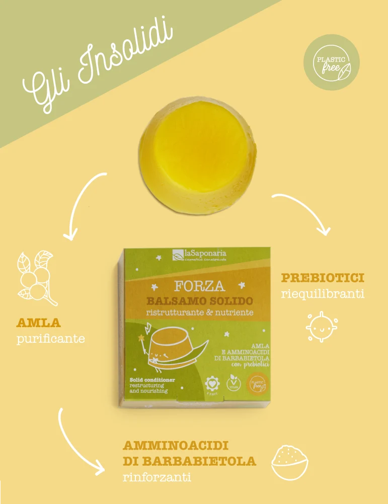 La Saponaria Inner Balsamo Solido Forza Ristrutturante E Nutriente 40ml