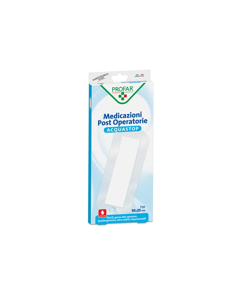 Profar Medicazioni post operatorie acquastop 10x25cm 3 pezzi
